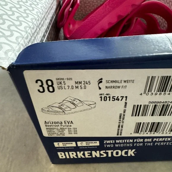 Birkenstock Beetfront Purple Arizona Slide Sandals New Size 7 - Picture 5 of 5